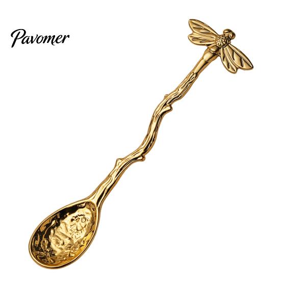 Portable Spoons for Food Photography Vintage Carved Coffee Spoon, Flower/Dragonfly/Bird/Starfish Topper, Zinc Alloy Decorative Tableware Breakfast