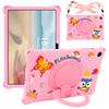 For Samsung Galaxy Tab A9+ Case Rotatable Kickstand Cute Cartoon Silicone Tablet Cover with Lanyard