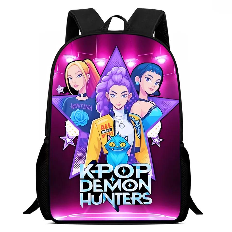 Mochila Child School Backpack,Cartoon Kpop-Dem-Onhun-Ters School Bags For Girls,Durable &Light Weight Bags For Kindergarteen