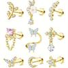 Light Luxury High-Grade 316 Stainless Steel Electroplated Unisex Trendy Earbone Nail Sweet Cool Earring Gift Jewelry