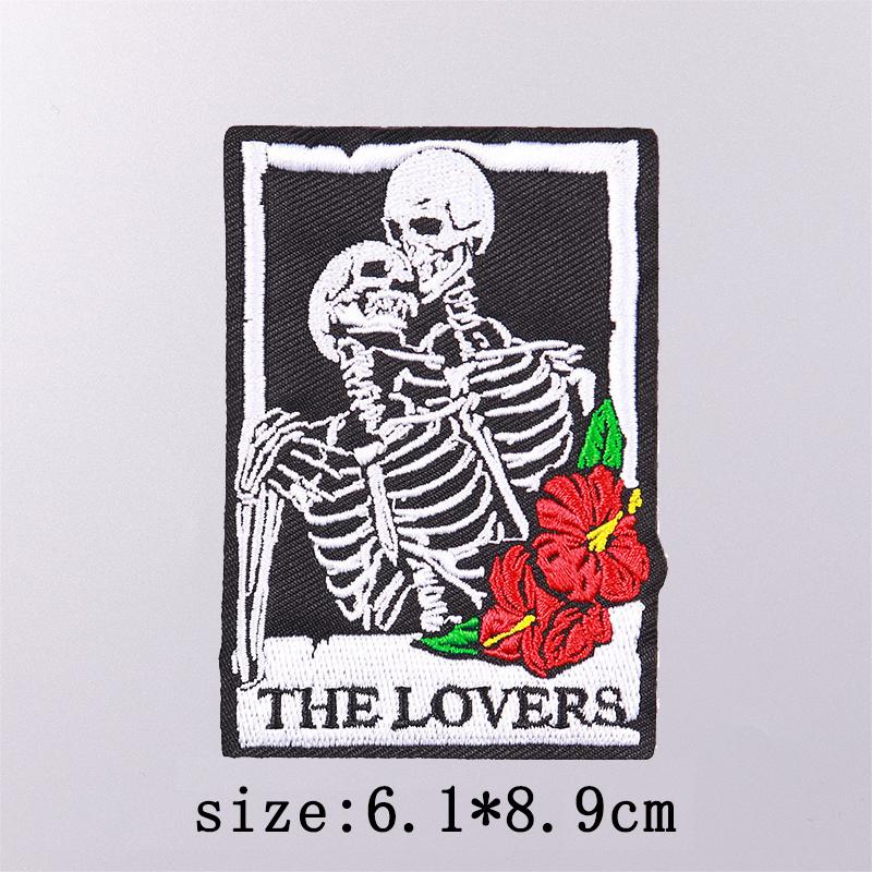 Punk Embroidery Patches For Clothing Tarot Card Patch Iron On Patches On Clothes Magic Sewing/Fusible Patch For Clothes Stickers