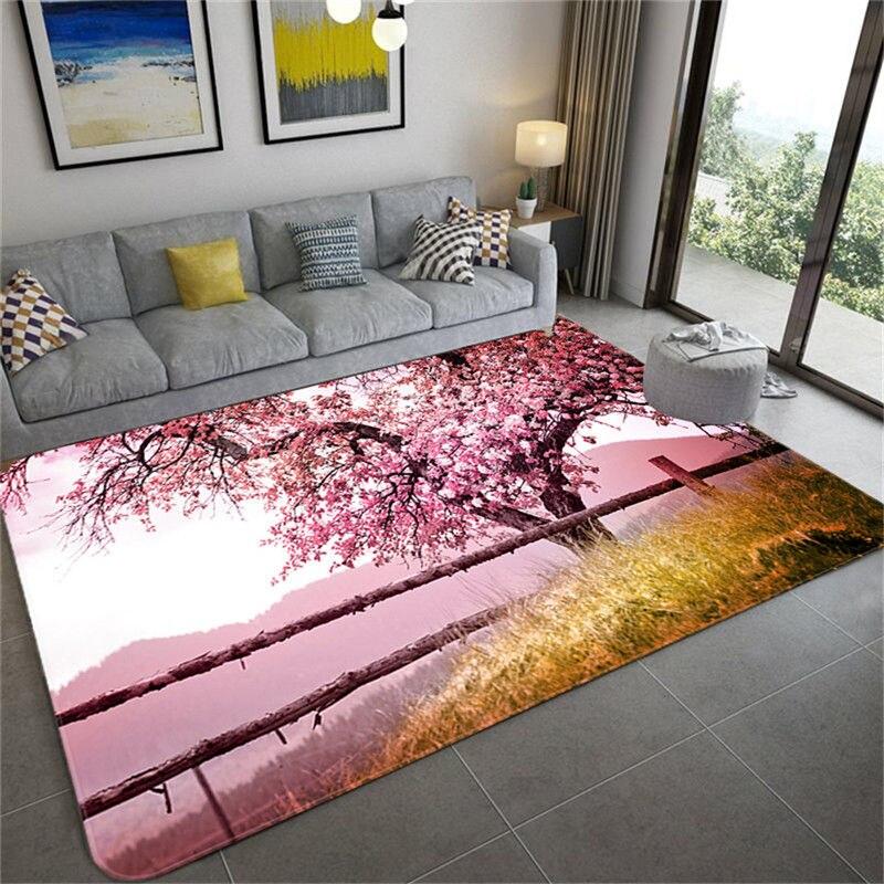 Wzór krajobrazu dywan do salonu duża mata na stolik kawowy 3D wodospad antypoślizgowa mata dekoracyjna na podłogę
