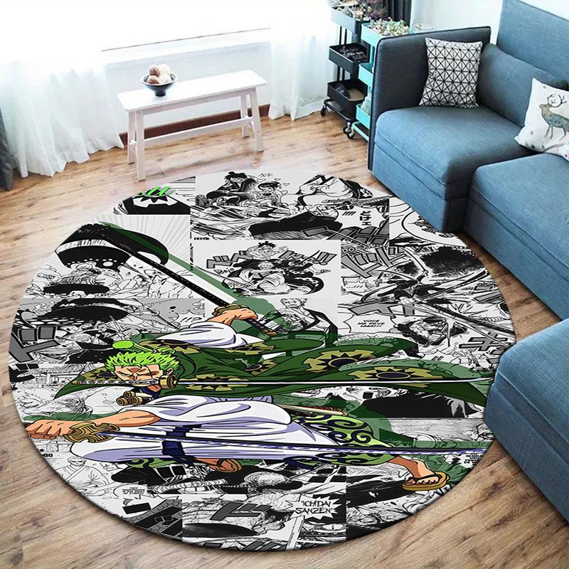 Roronoa Zoro Round Area Rug Carpet Rug For Living Room Bedroom Sofa Playroom Decor Nonslip Floor Mat