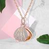 Ciondolo Per Ragazze Donne Signore Fidanzata Moglie Collana di Perle di Conchiglia Moti ciondolo catena lunga Oro rosa Collana di Conchiglie