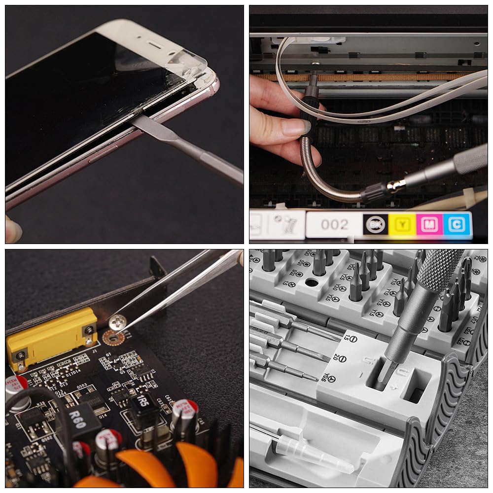 Glvaner 128in1 Precision Screwdriver Torx Glasses 122 Bit S2 High Rust Comes with Storage Case DIY Disassembly Multifunctional Compatible Set,