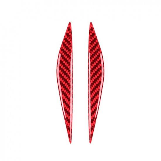 2pcs Red Carbon Fiber Car Side Fender Camera Panel Strip For Model 3 Y 2017-