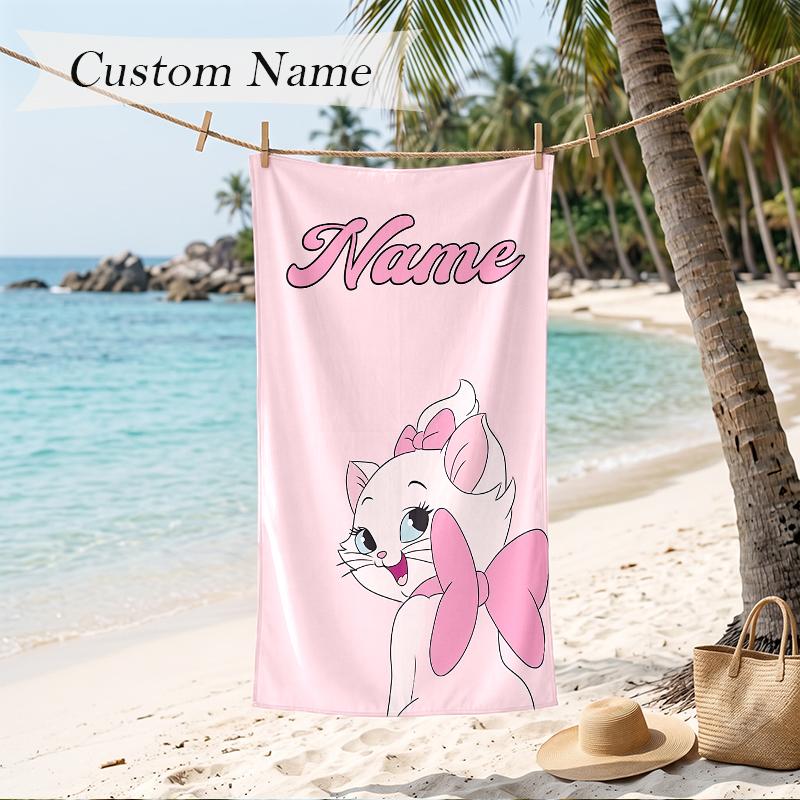 Marie Custom Name Printed Beach Towel Personalized Soft Towel For Swimming Beach Travel