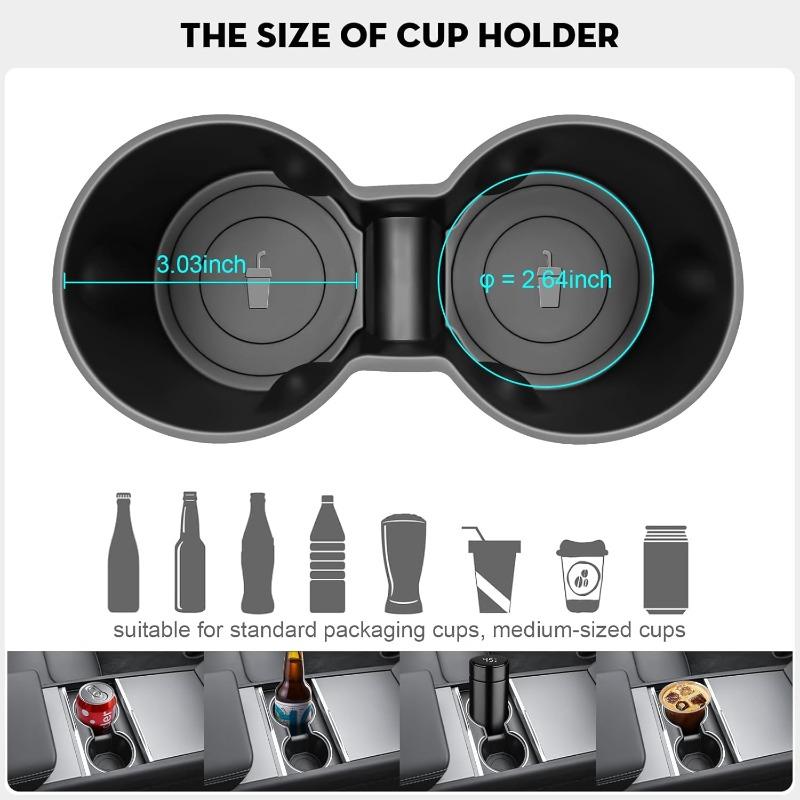 For Tesla Model Y Juniper Model 3 2025 Soft TPE Center Console Cup Holder Coaster Mat Pad Model Y Juniper Organizer Accessories