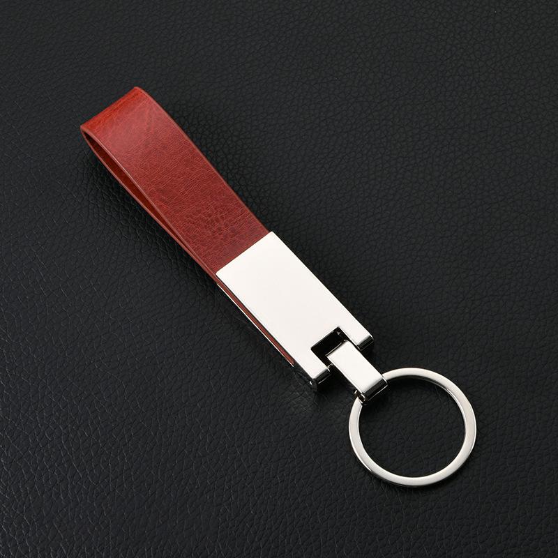 1Pc Keychain Personalized Metal Leather Key Ring Car Accessories Gift