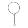 781D Collana Punk Rock da Donna a Catena Sottile con Cuore O-ring Decorazioni Regolabile Design a Y per Uso Quotidiano Casual