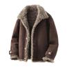 JK2029 Plus Size Fur-Lined Imitation Lambswool Lapel Jacket