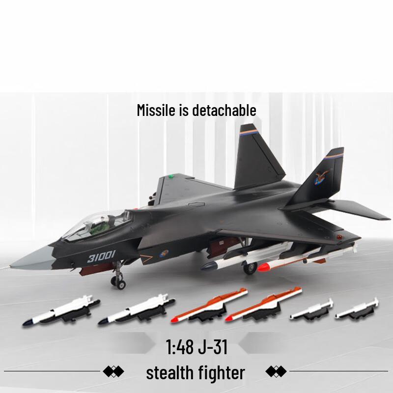 J-31 Fighter Jet Model (1:48 Scale)