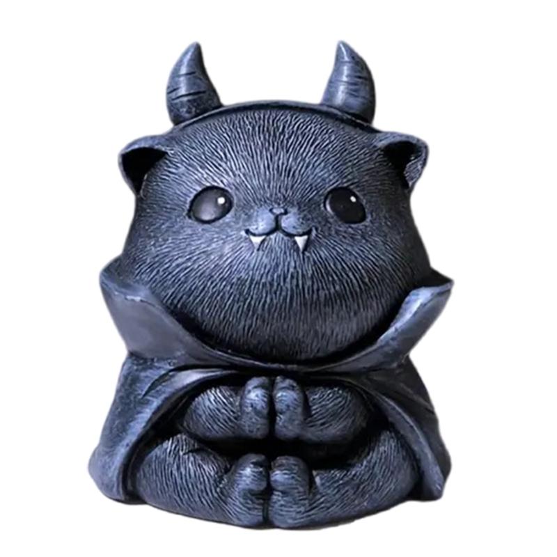 Resins Magics Cats Figurine Halloweens Decoration for Shelf Desktop Spookys Home Ornament
