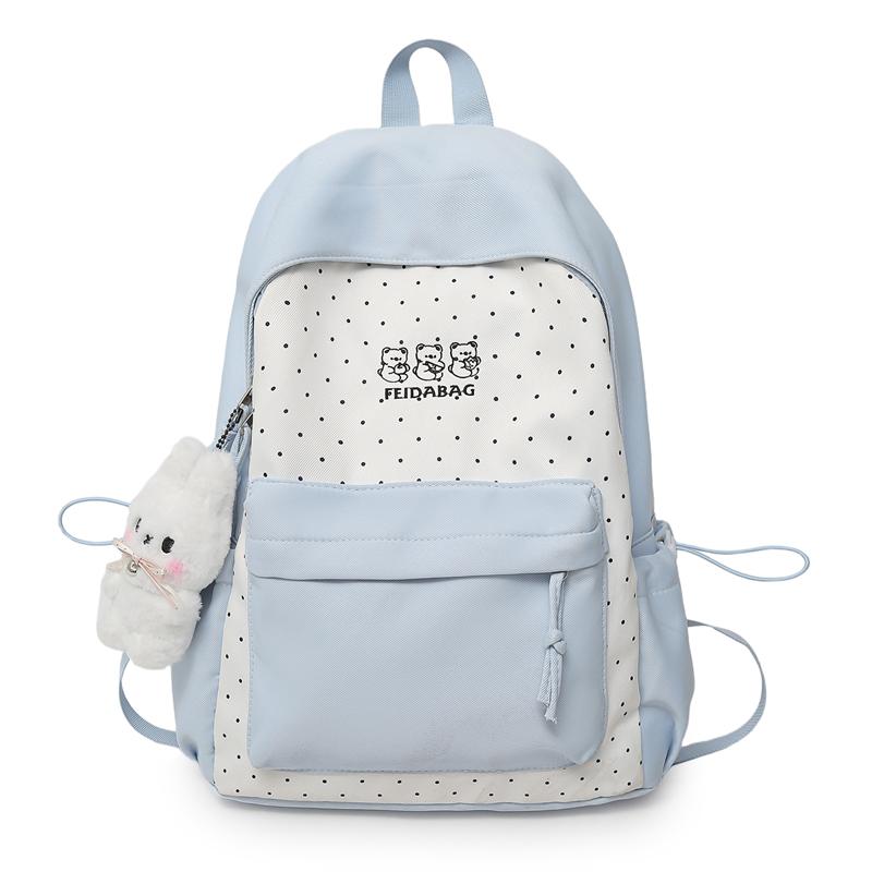 Large Capacity Backpack Color Contrast Student Schoolbag