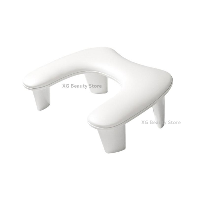 

1 шматок шкіряного портативного знімного кронштейна, кронштейн для обрізання нігтів, подушка для рук із нахиленим дизайном, подушка для рук для нігтів, подушка для рук білий