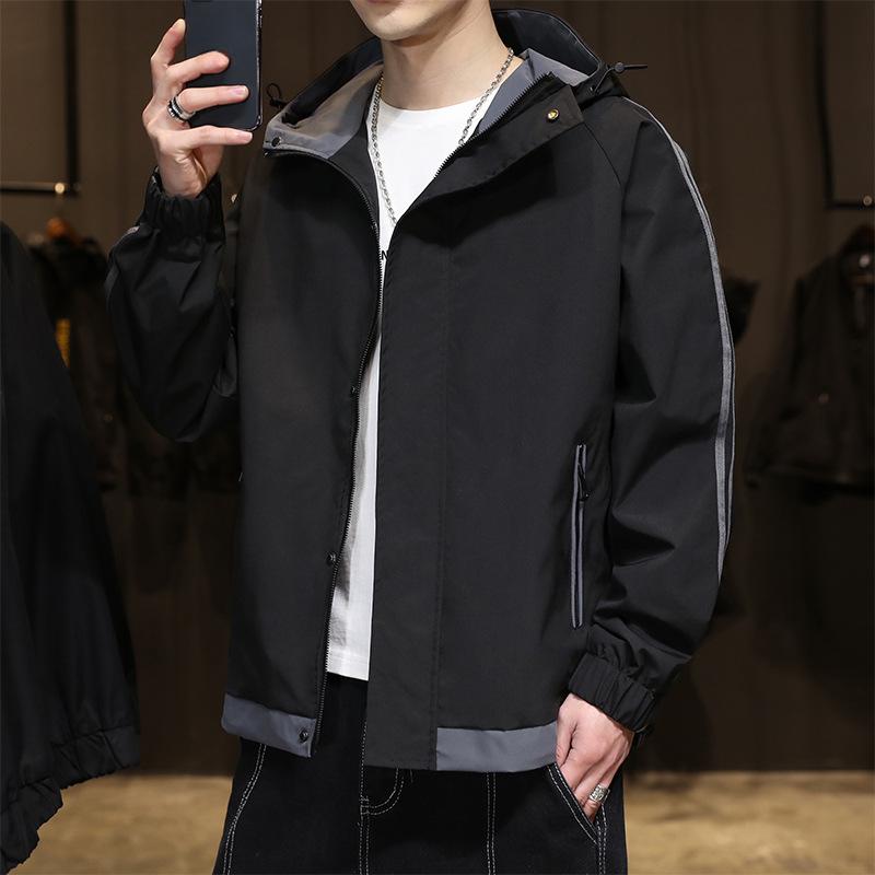 Jackets for Men In Spring and Autumn, New Korean Style Trendy Men's Trendy Tops, Trendy Brand Men's Hooded Jackets, Men's Clothing