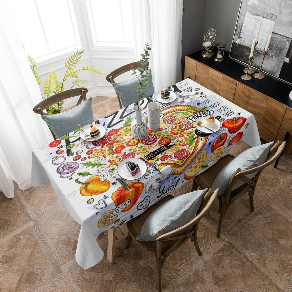 Gourmet Graffiti Pizza Tischdecke Urlaub Dekor wasserdicht rechteckige Tischdecken Hochzeit Dekor Tischdecke