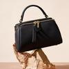 Elegant Genuine Leather Boston Tote Bag for Women Vintage Minimalist Classic Cowhide Crossbody Shoulder Bag