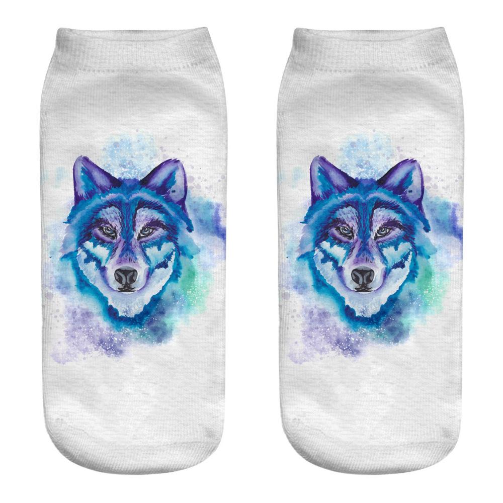 Wild Wolf Series Unisex Sox Women's Funny Cartoon Animal Cute 3D Print Ankle Socks  Fashion Punk Gothic Club Sokken