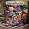 Coperta Cosmica a Tema Spaziale con Nome Personalizzato Testo Coperta Personalizzata Morbida Accogliente per Casa Divano Letto