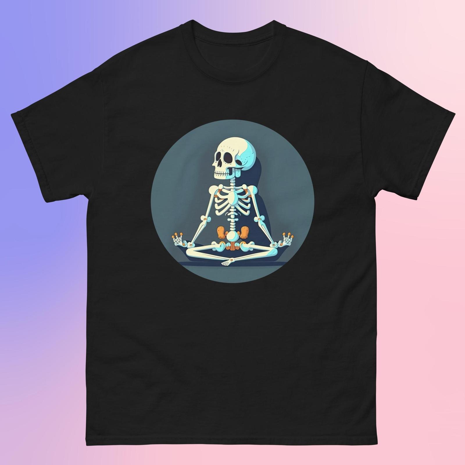 Meditating Skeleton Yoga Enthusiast - Unisex Short Sleeve T-Shirt S разноцветный