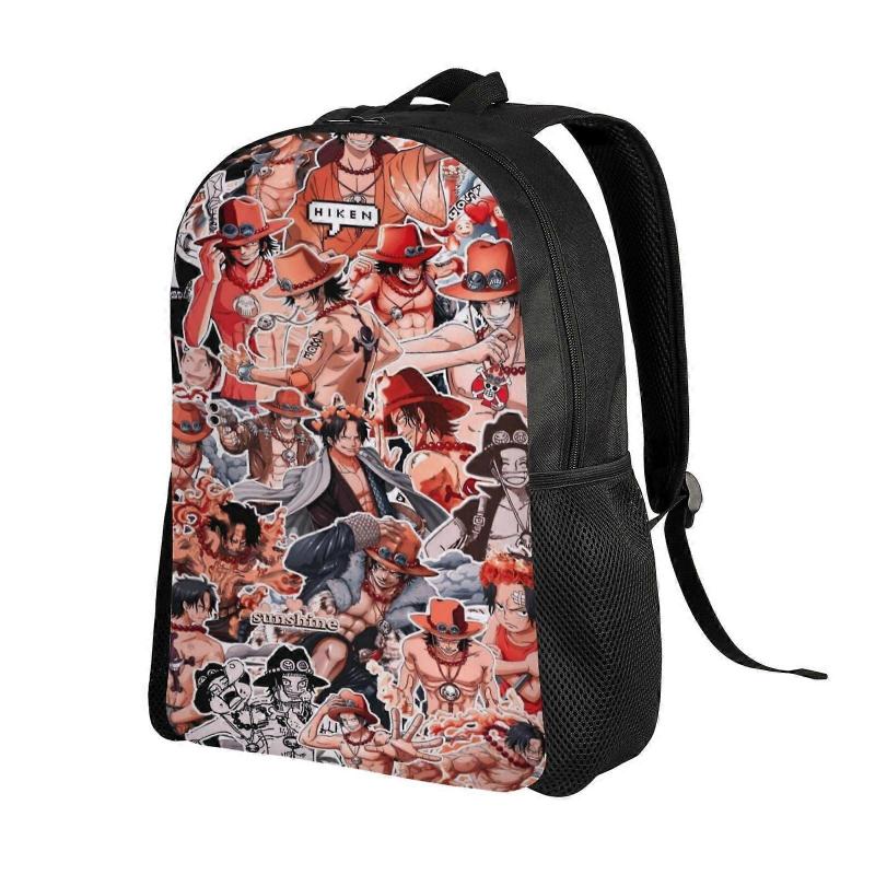 PortgasD Ace Anime Backpack Cartoon Travel Bags 3D Printed Casual Daypacks-SYS191