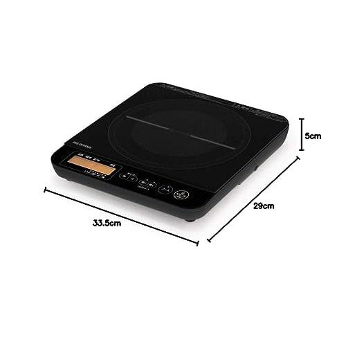 Iris Ohyama IH Cooking Heater, 1 Burner, with LCD, 1400W, Overflow Prevention, Automatic Temperature Adjustment, IH Stove, Tabletop, 7 Levels of Heat