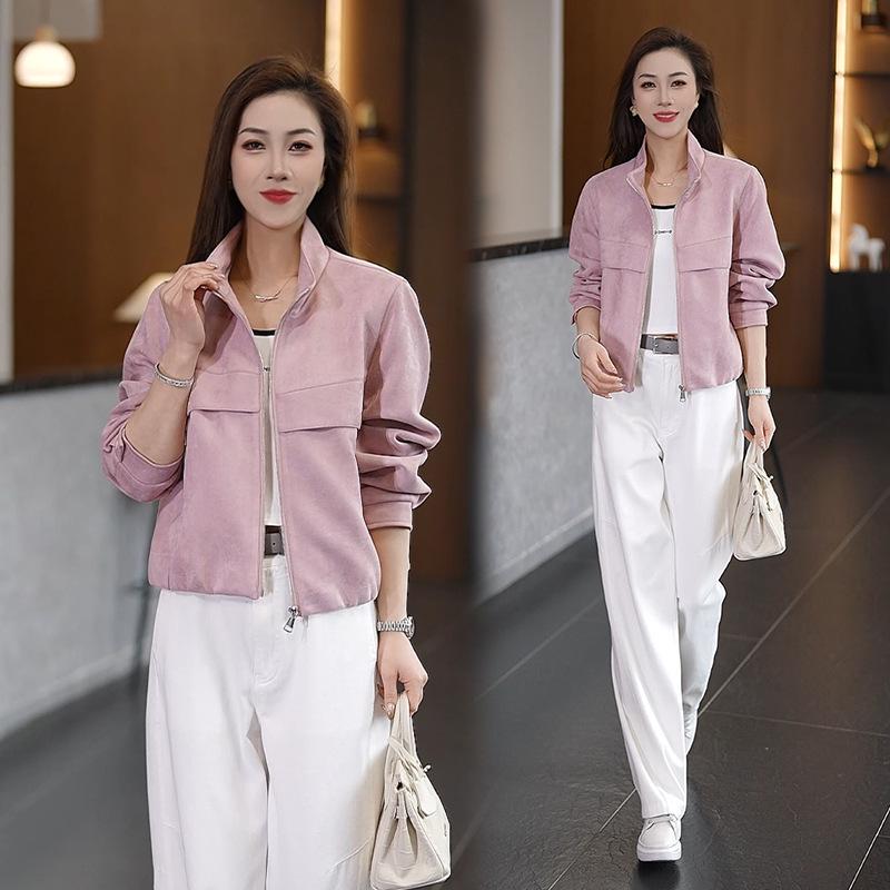 Women s Spring Chic Stand-up Collar Jacket - Trendy, Casual, Versatile, Loose-Fit Extra Large