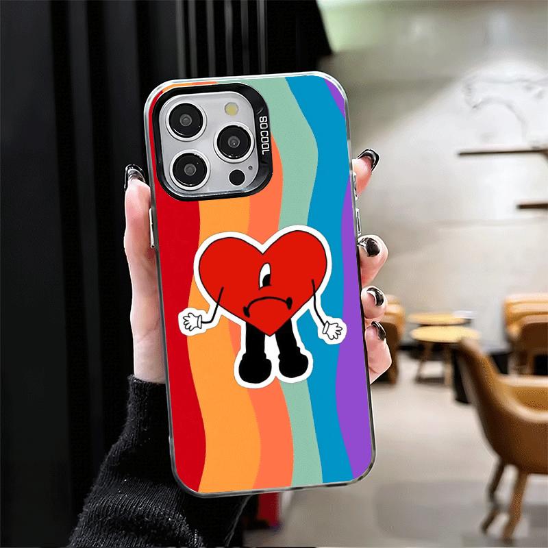 Bad Bunny Heart Shockproof Phone Case for iPhone 17 Air 16 16E 15 Pro Max 14 Plus 13 Mini 12 Back Cover Anti Fall Fundas