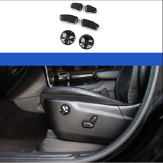 Carbon Fiber Car Seat Handle Button Cover Trim For Jeep Grand Cherokee 2011-