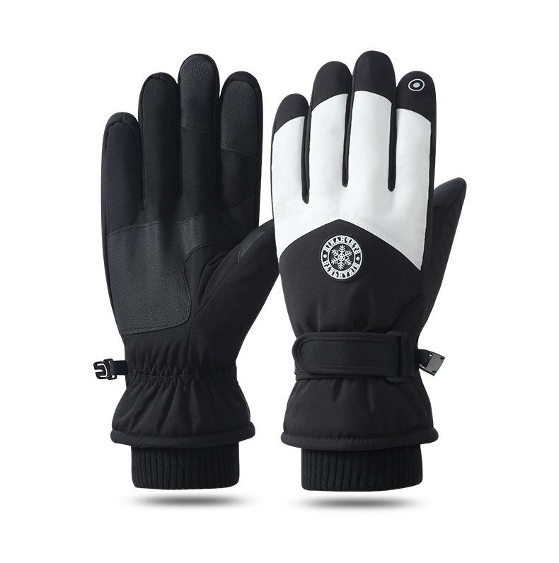 Unisex Winter Split-Finger Ski Gloves: Fleece-Lined, Touchscreen Compatible, Ideal for Cycling and Outdoor Activities