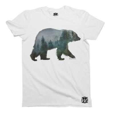 T-shirt Artistica Foresta dell'Orso Cotone Unisex Uomo Donna Trendy HIPSTER Urbana