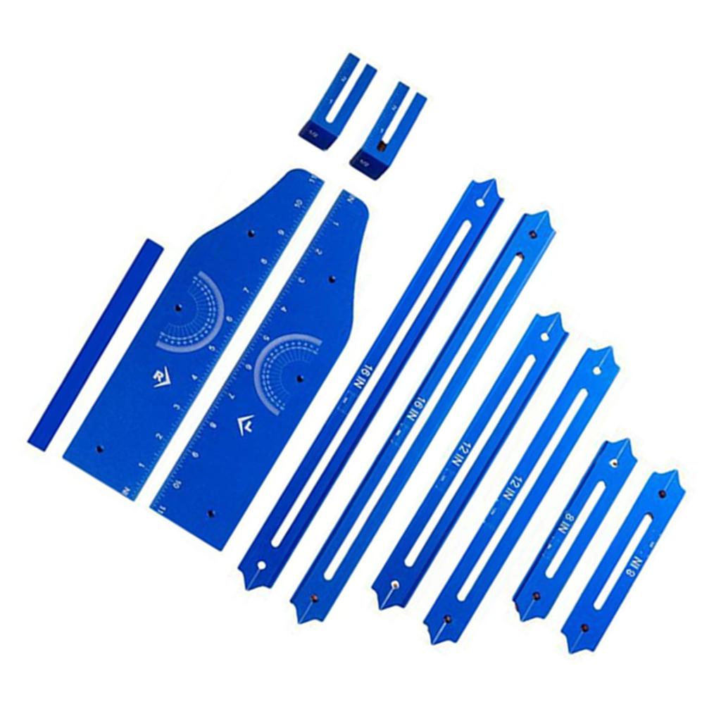 Stair Tread Template Tool Jig Aluminum Alloy Length Depth Measuring Gauge with Case for Layout Proje