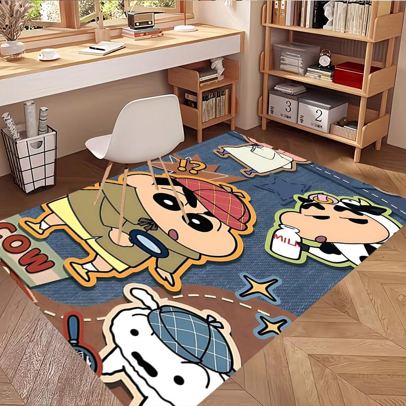 Crayon Shin Print Rug, Washable Floor Carpet, For Entryway Dorm Laundry Room Office Study, Home Decor Birthday Christmas Gift