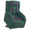Massage Recliner with Rising Function Dark Green Fabric
