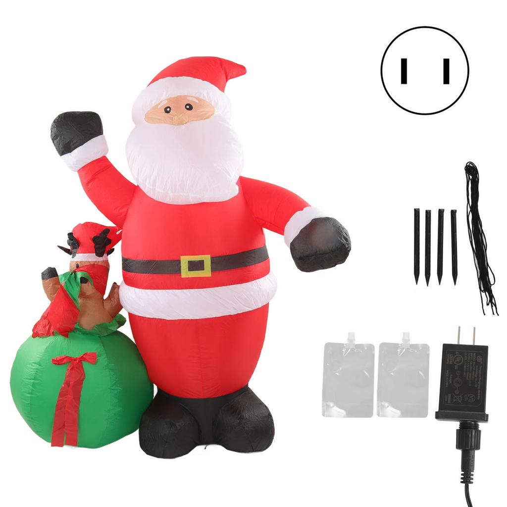 Inflatable Santa Elk Built in LED Weatherproof Fade Resistant Inflatable Christmas Decoration for