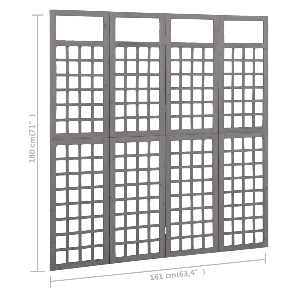 Vidaxl 4-Panel Room Divider/Trellis, Fir Wood, 161X180 Cm