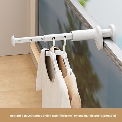 Travel Drying Rack Non-punching Retractable Clothes Drying Rod Folding Multi-functional Hotel Balcony Drying Clothes Hanger