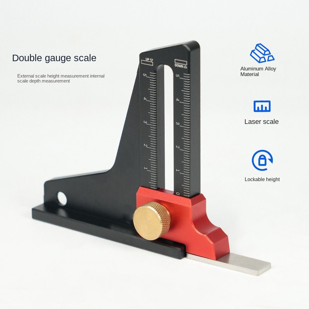 Adjustable 0-50mm Height Depth Test Gauge Router Table Height Gauge Measuring Instrument