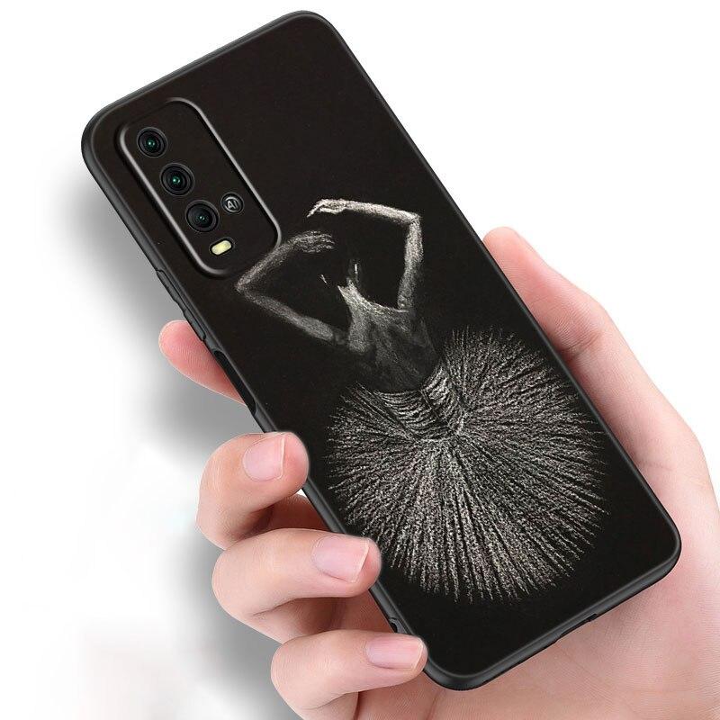 Ballerina Girl Phone Case For Xiaomi Redmi Note 10 9 Pro Max 10S 10T 9A 9C 9S 9T 8A 8T 8 7 Pro Soft TPU Black Cover