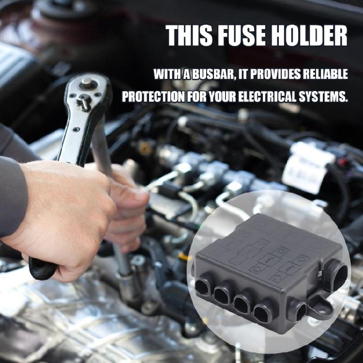 Fuses Holder Power Distribution Busbar Easy Installation Fuses Box for Car Boat 5 Ways Connection