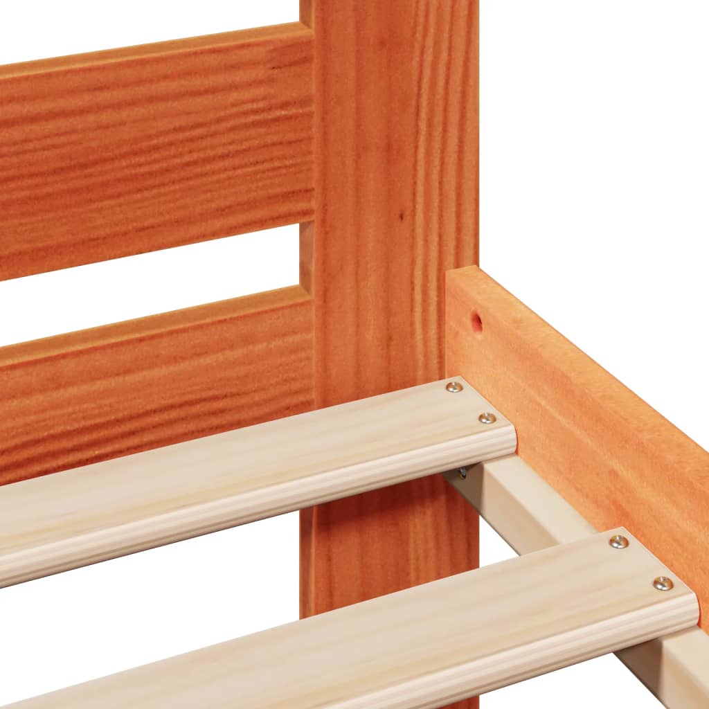 Solid Wood Bed without Mattress Wax Brown 200x200 cm Pine Wood