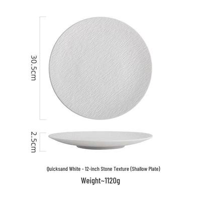 Abay Matte Stone Pattern Ceramic Dinner Plate
