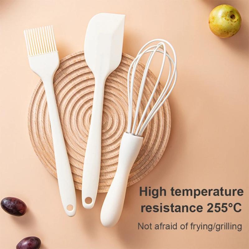 Baking Tool Set: Silicone Scraper, Scraper, Three-piece Baking Set, Egg Beater, Manual Food-grade Stirring Spatula, Complete Set