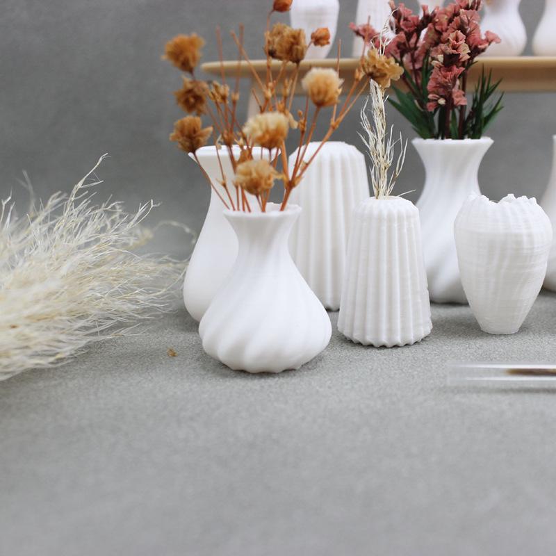 Miniatur Weiße Kunstvase für Puppenhausdekoration
