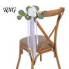 Décoration de Voiture Résistante aux Intempéries Fleur pour Poignée de Porte de Mariage avec Lien Ruban et Feuilles Vertes, Kit Artificiel Blanc Abordable Bouquet Rose pour Rétroviseur Arrière