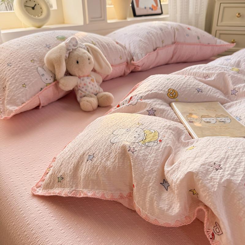 Class A Maternal And Infant Grade Cotton Double-Layer Gauze Shell Edge, Pure Cotton Quilt Cover Student Dormitory Bed