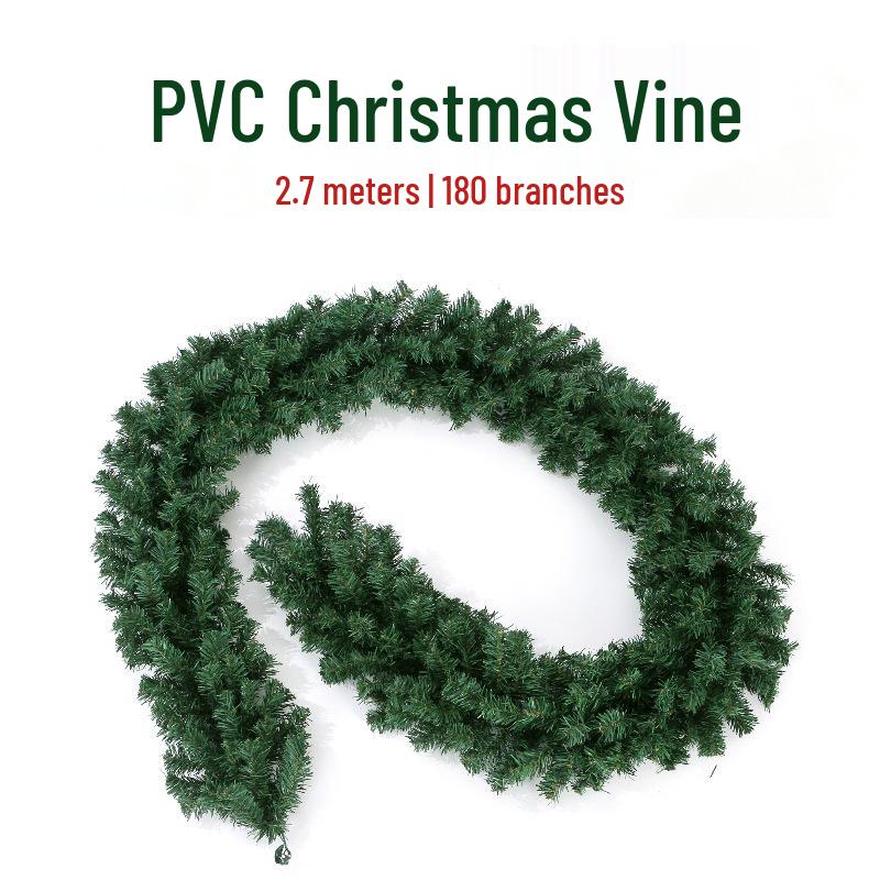 2,7 Meter grüne PVC-Weihnachtsgirlande Dekoration für Hotels & Supermärkte