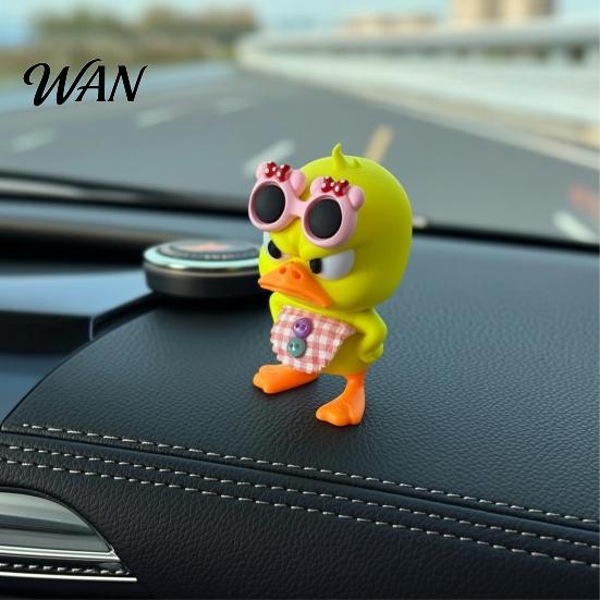 Humorous Desktop Ornaments 3D Printed Cute Duck Figurine with Glasses, Angry Pose Desk Decor, Creative Miniature Collection Office Bookcase