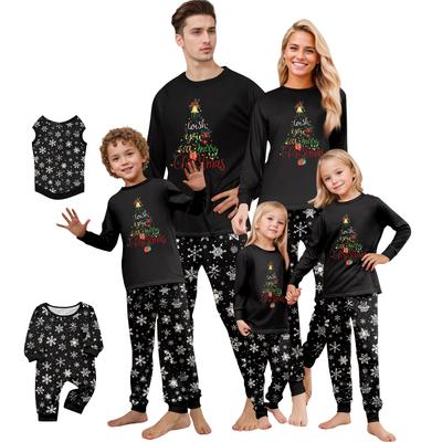 Druck Niedliches Familien-Set Pyjamas, Hauskleidung, Familien-Set Langarm-Oberteil Hosen-Set